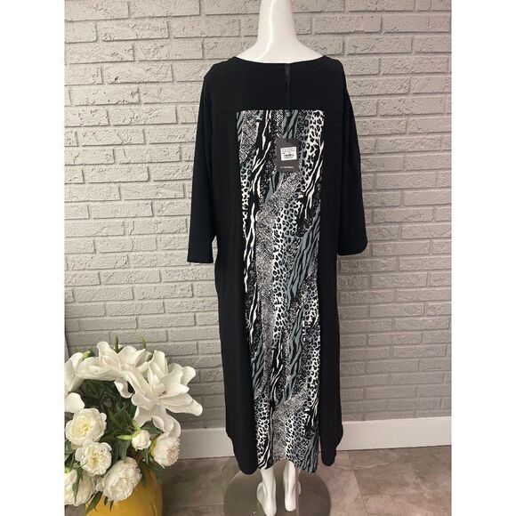 White Mark Long Sleeve Animal Print Dress Size 3X NWT - Picture 4 of 11